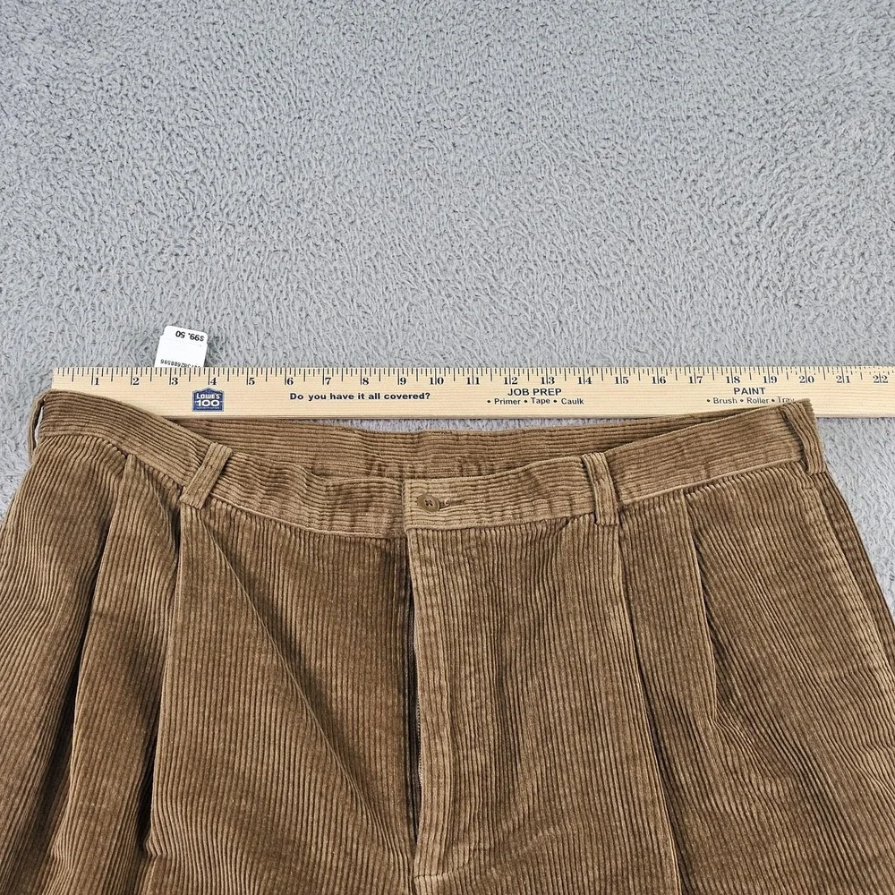 Jos. A. Bank Dress Pants Mens 42x29‎ Brown Colorfast Corduroys Pleated Cuffed